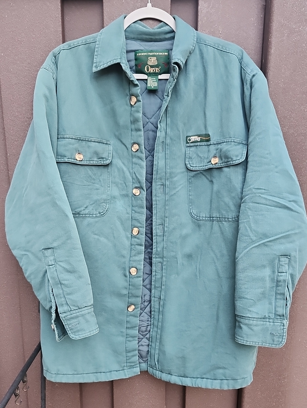Orvis Men's Teal Quilted-Lined Field Overshirt M